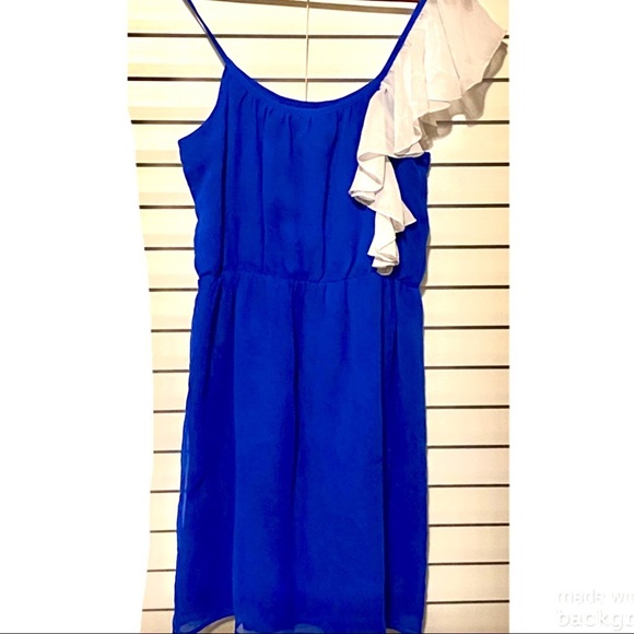 Varsity Fashion Spy Royal Ruffle Game Day Dress - Picture 2 of 5